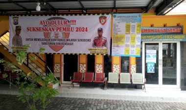 Polsek-Sukodono-Sebar-Imbauan-Kamtibmas-Sukseskan-Pemilu-2024