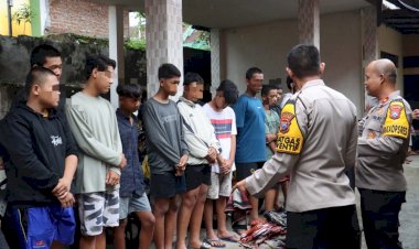Polres-Mojokerto-Kota-Amankan-Puluhan-Remaja-Diduga-Akan-Perang-Sarung